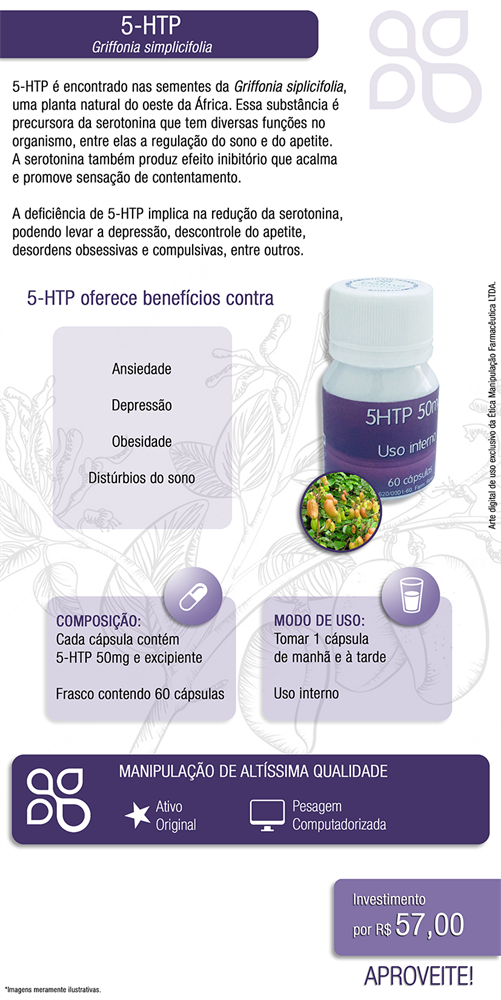 5HTP 50mg 60 cápsulas Comprar Preço São Paulo